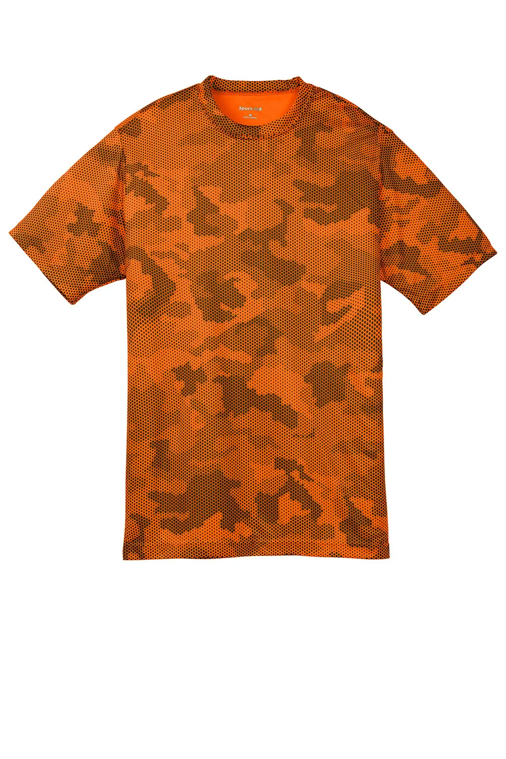 Sport-Tek Youth CamoHex Moisture Wicking Short Sleeve Crewneck T-Shirt - Neon Orange