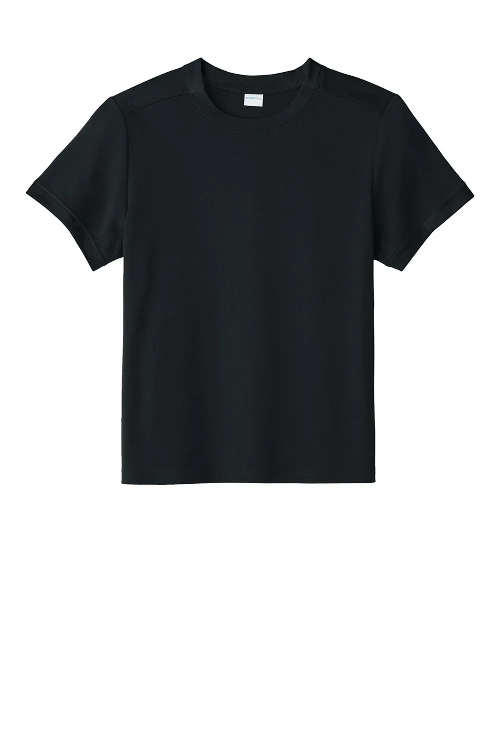 Sport-Tek Youth Club Moisture Wicking Short Sleeve Crewneck T-Shirt - Black/Black