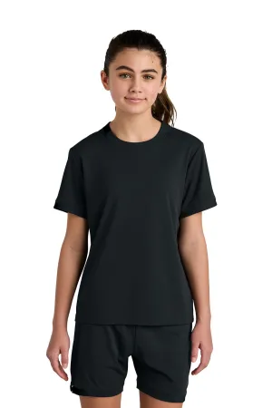 Sport-Tek Youth Club Moisture Wicking Short Sleeve Crewneck T-Shirt - Black/Black