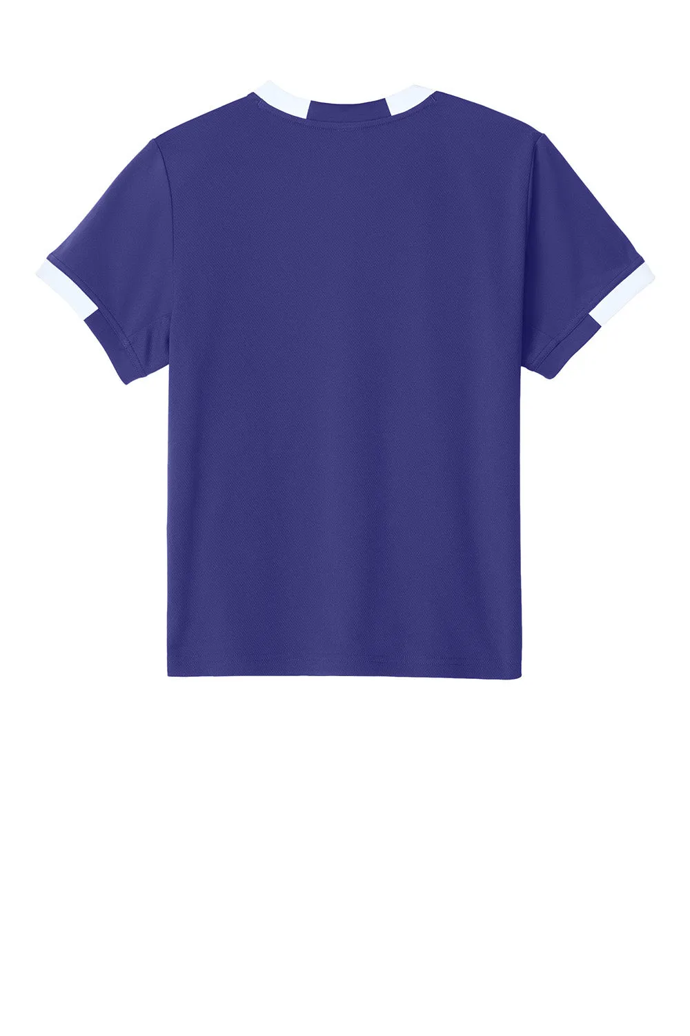 Sport-Tek Youth Club Moisture Wicking Short Sleeve Crewneck T-Shirt - Purple/White
