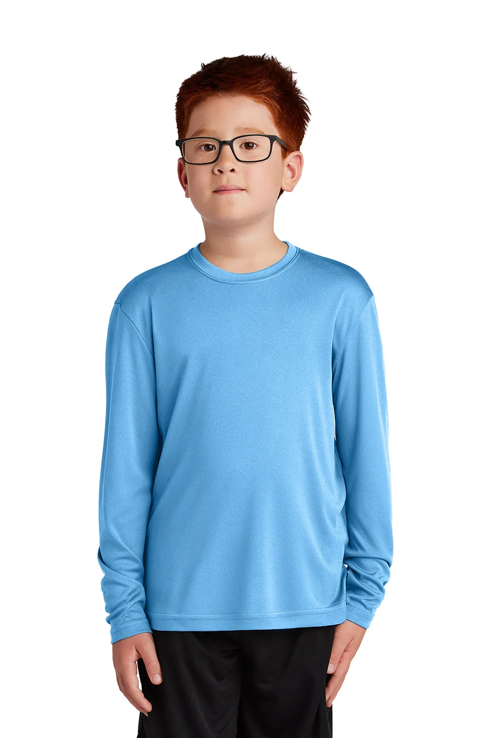 Sport-Tek Youth Competitor Moisture Wicking Long Sleeve Crewneck T-Shirt - Carolina Blue