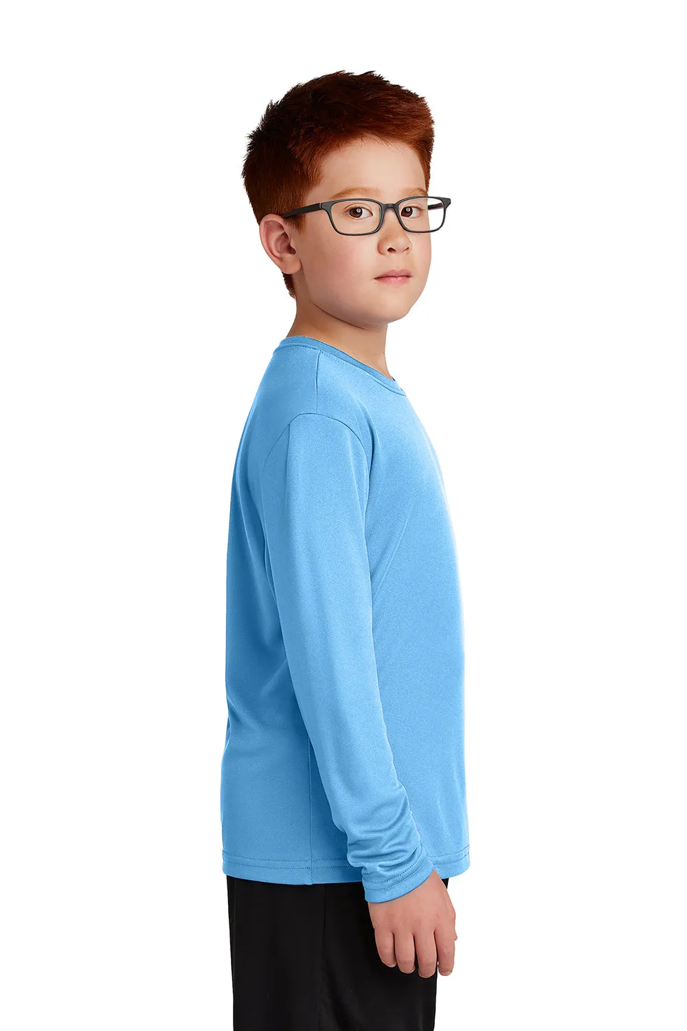 Sport-Tek Youth Competitor Moisture Wicking Long Sleeve Crewneck T-Shirt - Carolina Blue