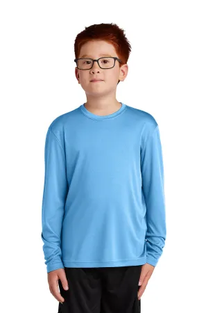 Sport-Tek Youth Competitor Moisture Wicking Long Sleeve Crewneck T-Shirt - Carolina Blue