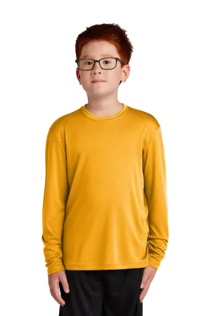 Sport-Tek Youth Competitor Moisture Wicking Long Sleeve Crewneck T-Shirt - Gold