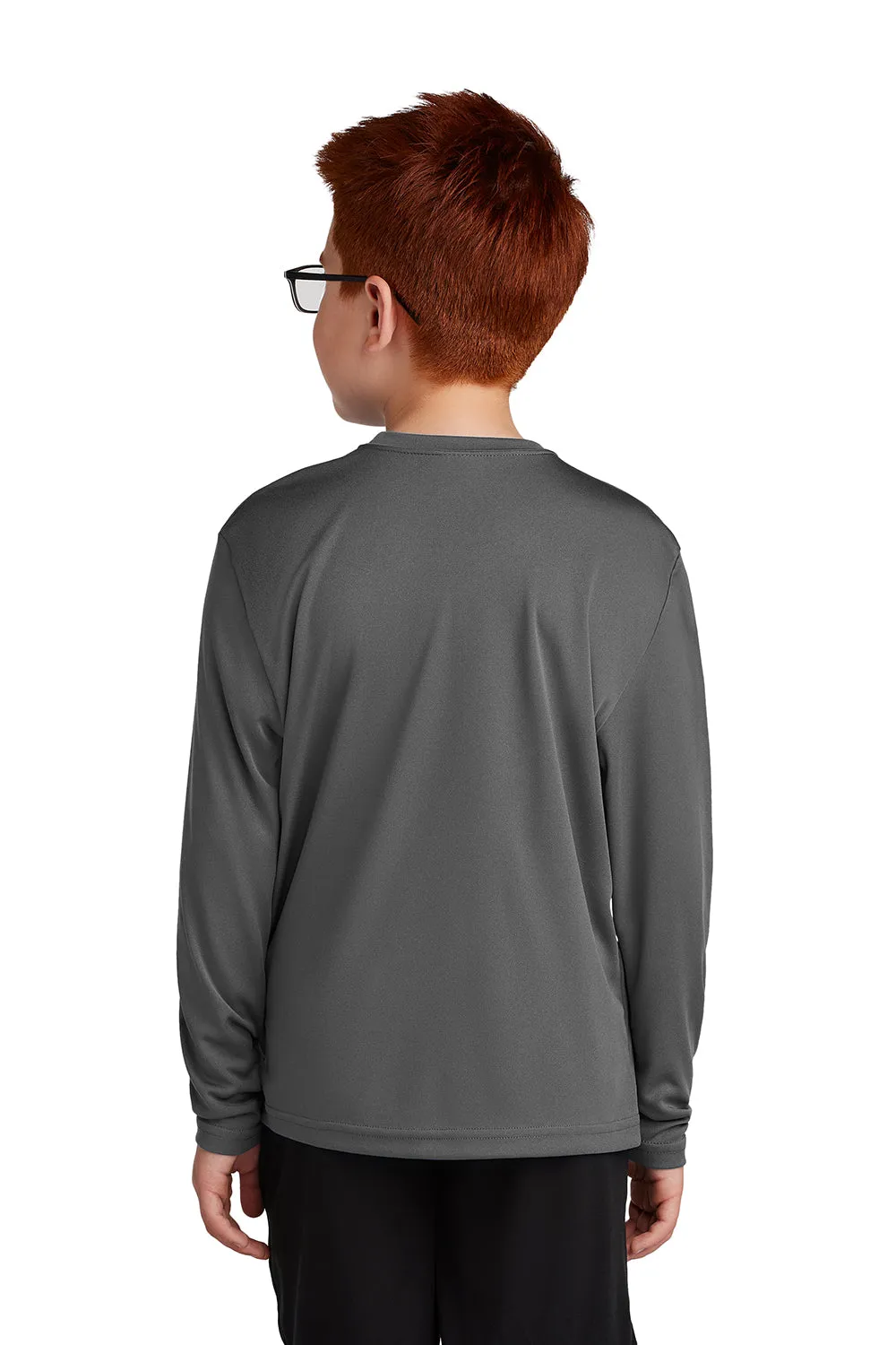Sport-Tek Youth Competitor Moisture Wicking Long Sleeve Crewneck T-Shirt - Iron Grey
