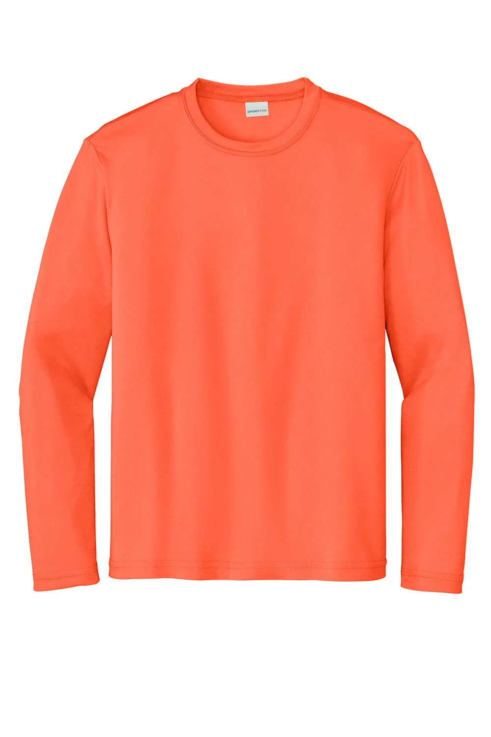 Sport-Tek Youth Competitor Moisture Wicking Long Sleeve Crewneck T-Shirt - Neon Orange