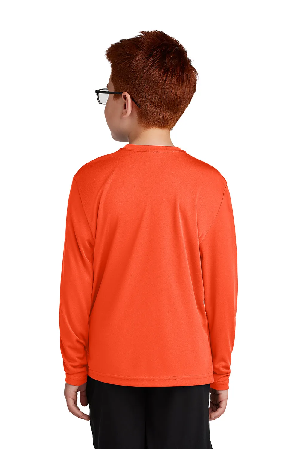 Sport-Tek Youth Competitor Moisture Wicking Long Sleeve Crewneck T-Shirt - Neon Orange