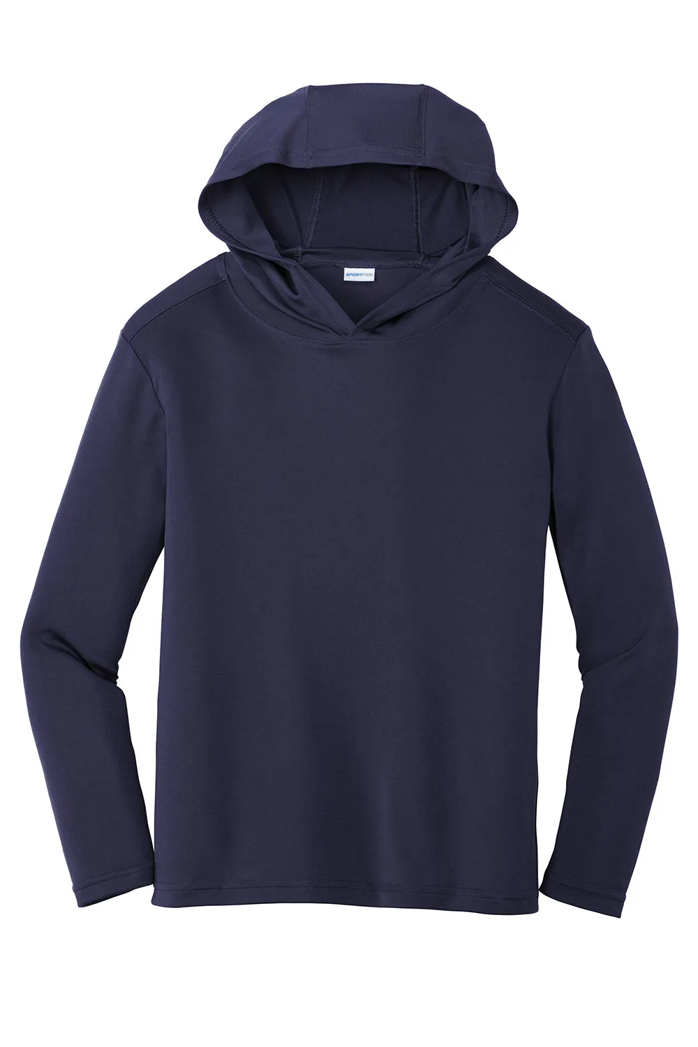 Sport-Tek Youth Competitor Moisture Wicking Long Sleeve Hooded T-Shirt Hoodie - True Navy Blue