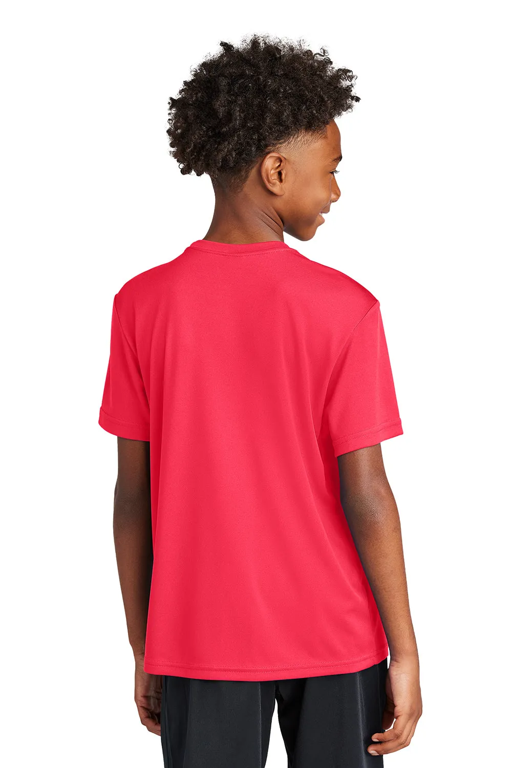 Sport-Tek Youth Competitor Moisture Wicking Short Sleeve Crewneck T-Shirt - Hot Coral Pink