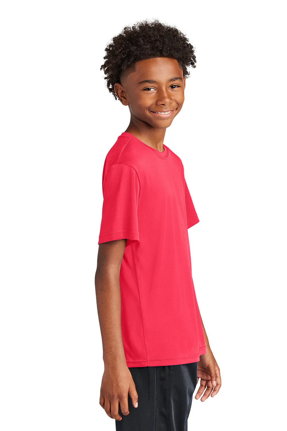 Sport-Tek Youth Competitor Moisture Wicking Short Sleeve Crewneck T-Shirt - Hot Coral Pink