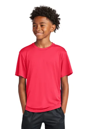 Sport-Tek Youth Competitor Moisture Wicking Short Sleeve Crewneck T-Shirt - Hot Coral Pink