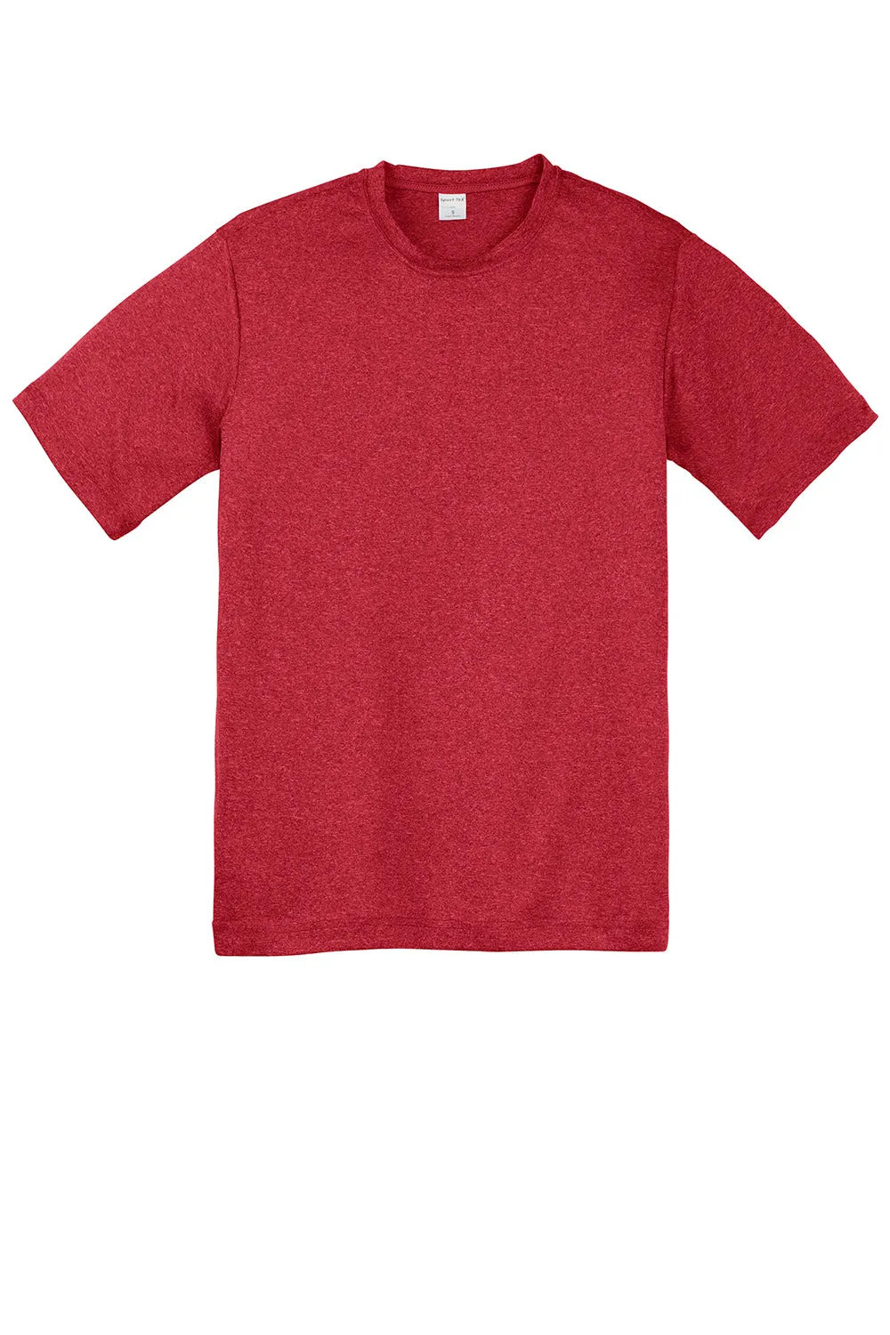 Sport-Tek Youth Contender Heather Moisture Wicking Short Sleeve Crewneck T-Shirt - Heather Scarlet Red