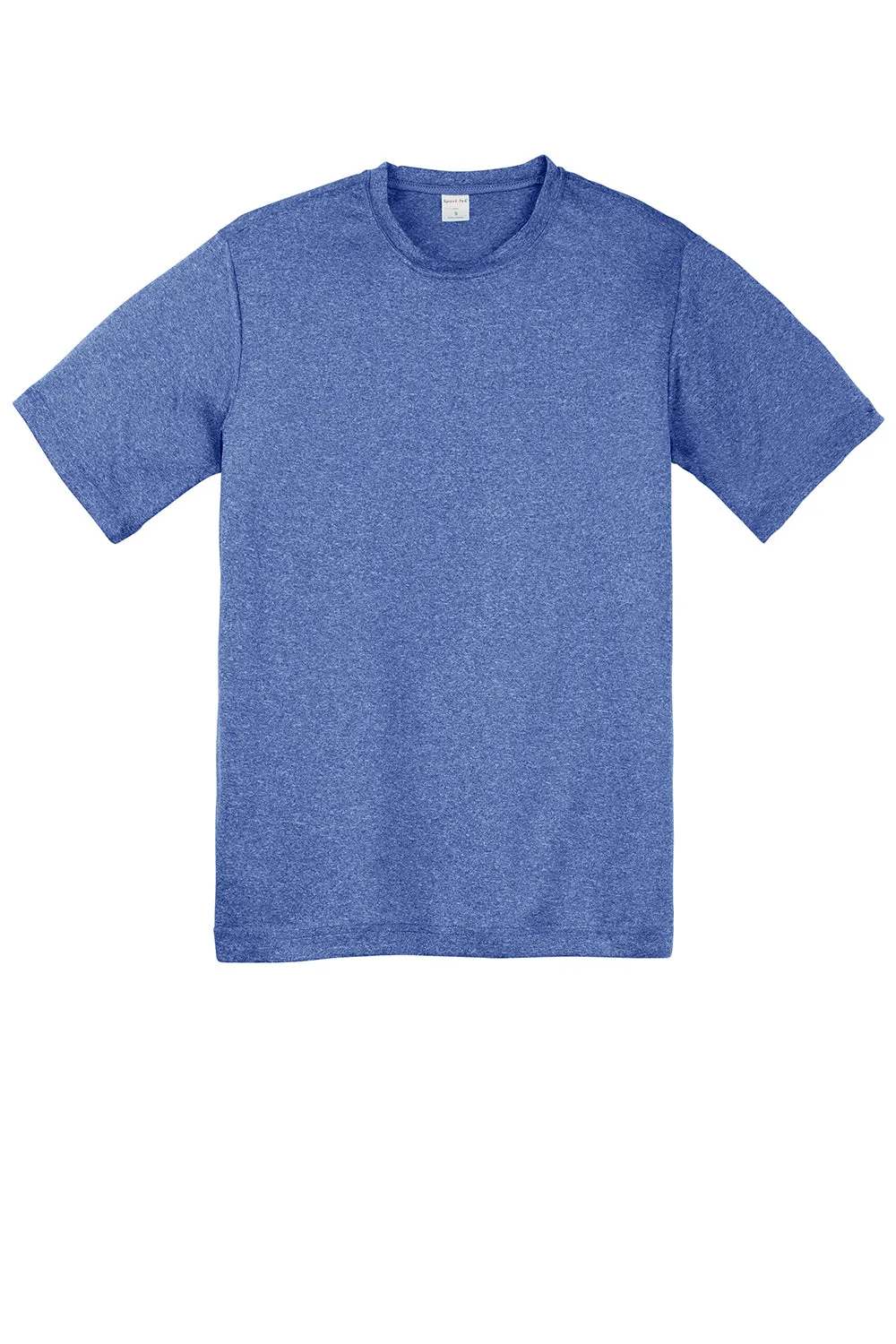 Sport-Tek Youth Contender Heather Moisture Wicking Short Sleeve Crewneck T-Shirt - Heather True Royal Blue
