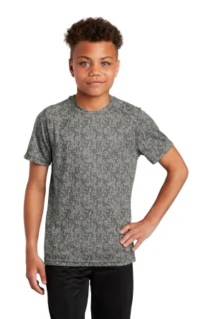 Sport-Tek Youth Digi Camo Moisture Wicking Short Sleeve Crewneck T-Shirt - Concrete Grey