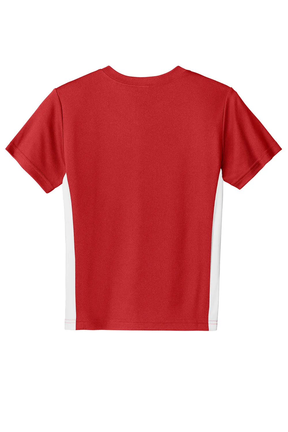 Sport-Tek Youth Moisture Wicking Competitor United Short Sleeve V-Neck T-Shirt - Deep Red/White