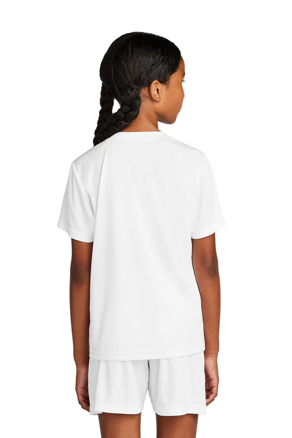 Sport-Tek Youth Moisture Wicking Competitor United Short Sleeve V-Neck T-Shirt - White