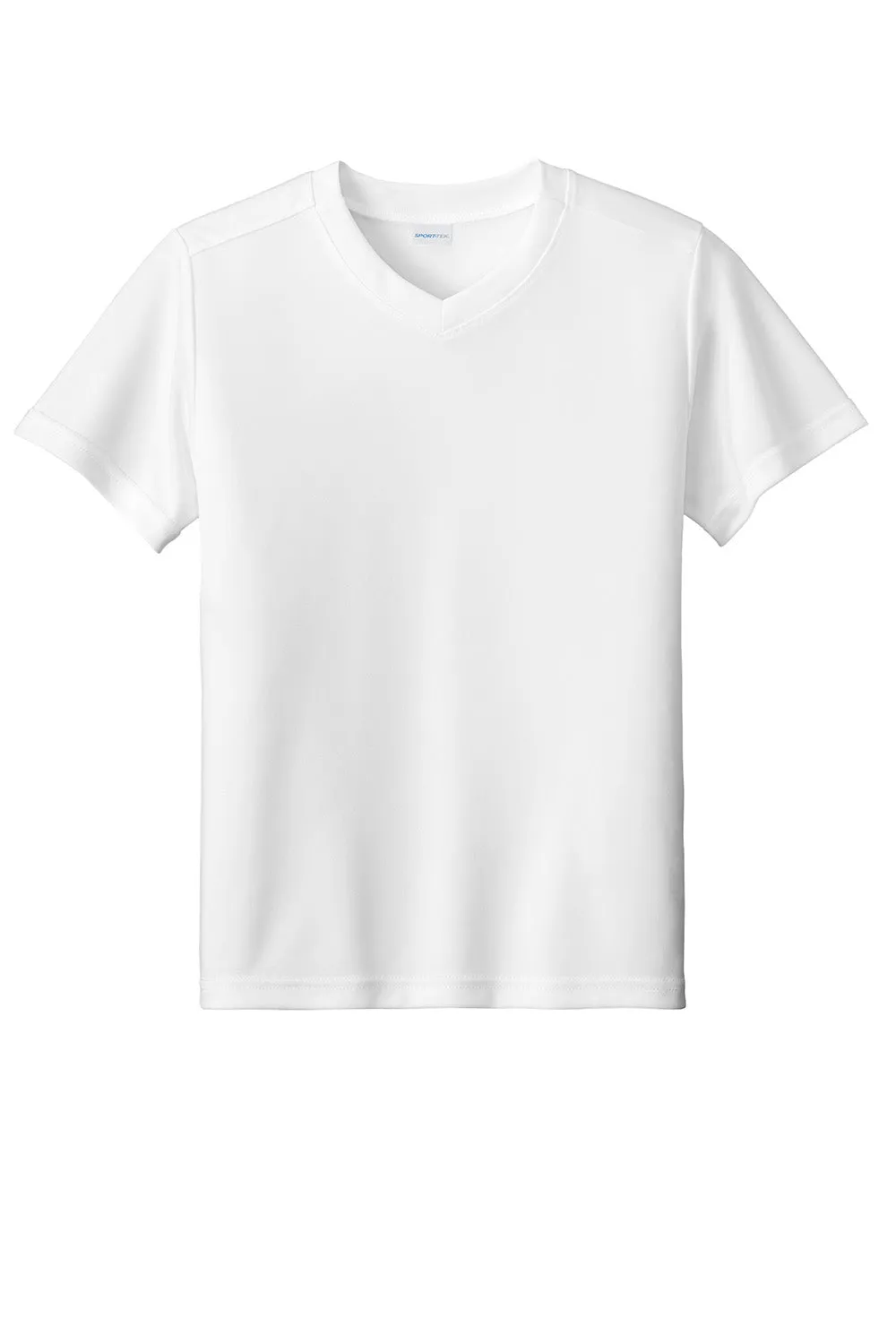 Sport-Tek Youth Moisture Wicking Competitor United Short Sleeve V-Neck T-Shirt - White