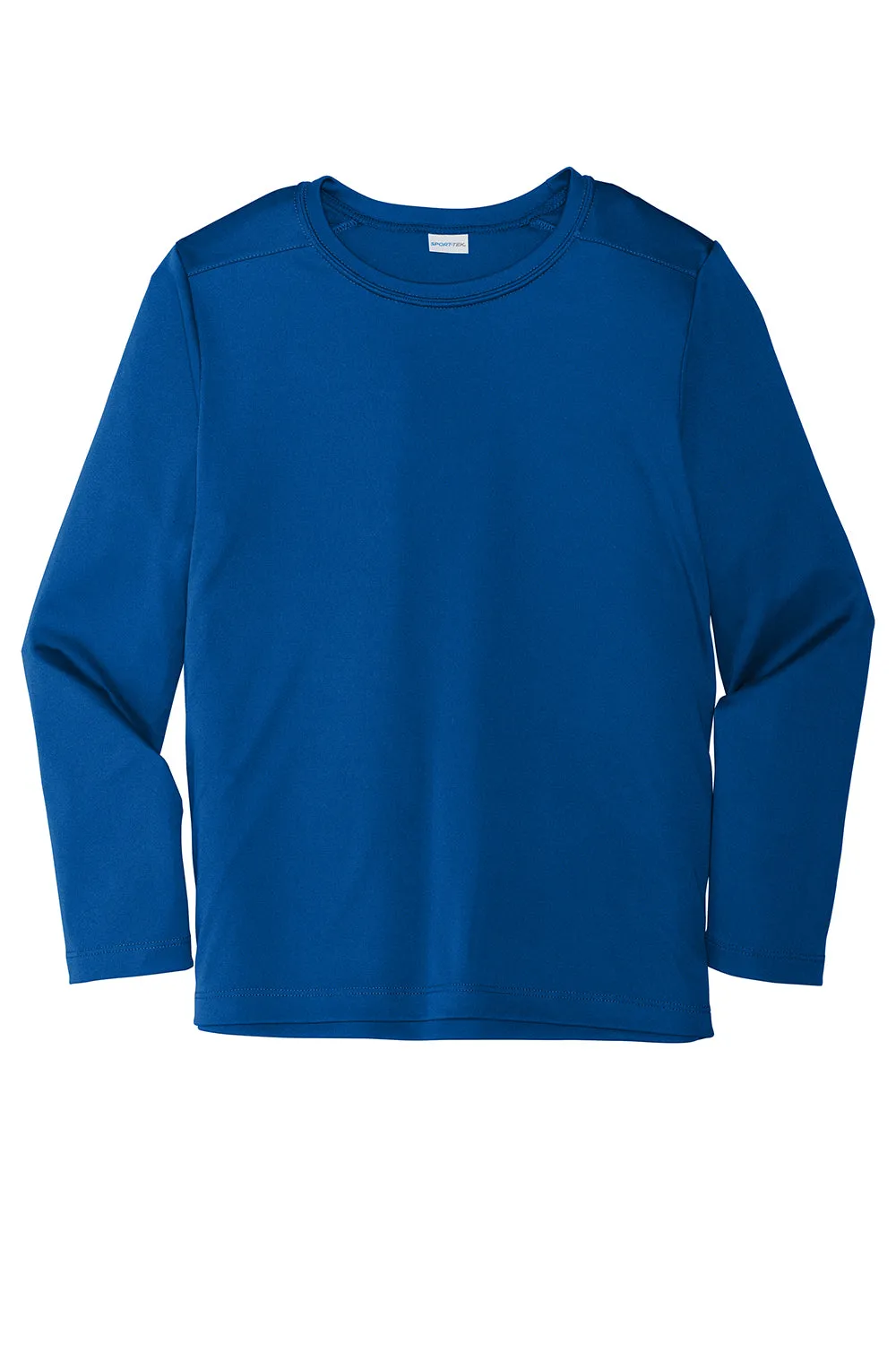 Sport-Tek Youth Moisture Wicking Long Sleeve Crewneck T-Shirt - True Royal Blue