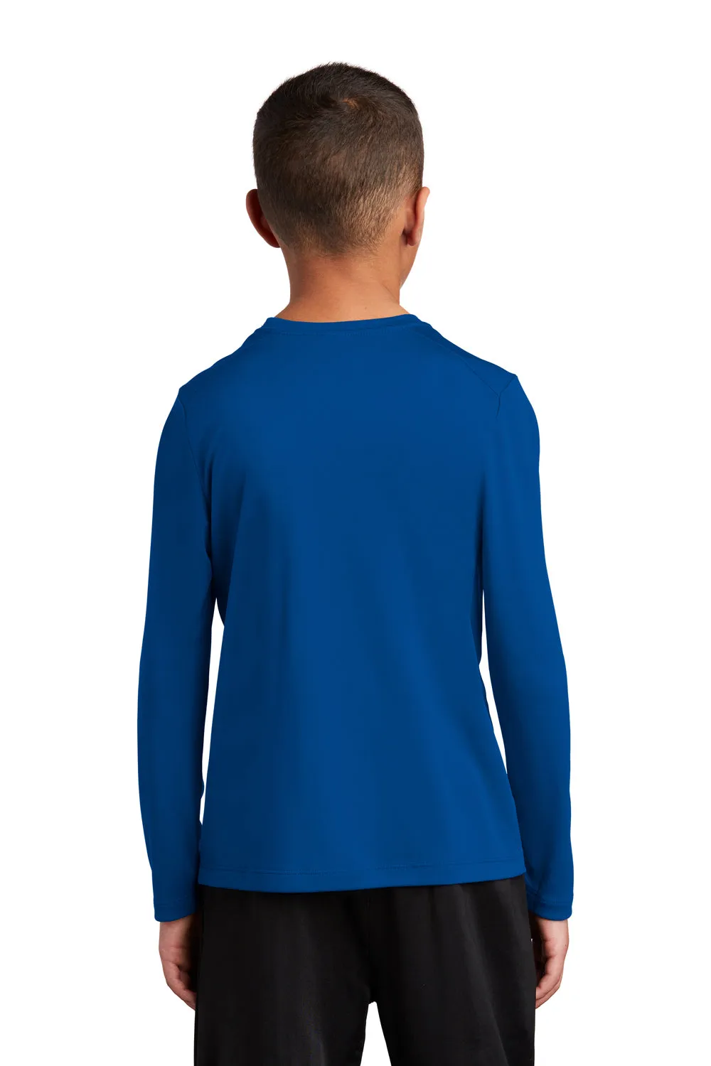 Sport-Tek Youth Moisture Wicking Long Sleeve Crewneck T-Shirt - True Royal Blue
