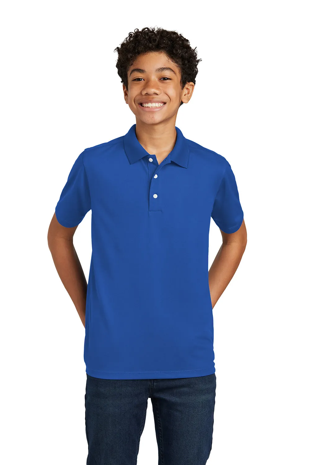 Sport-Tek Youth Moisture Wicking Micropique Short Sleeve Polo Shirt - True Royal Blue