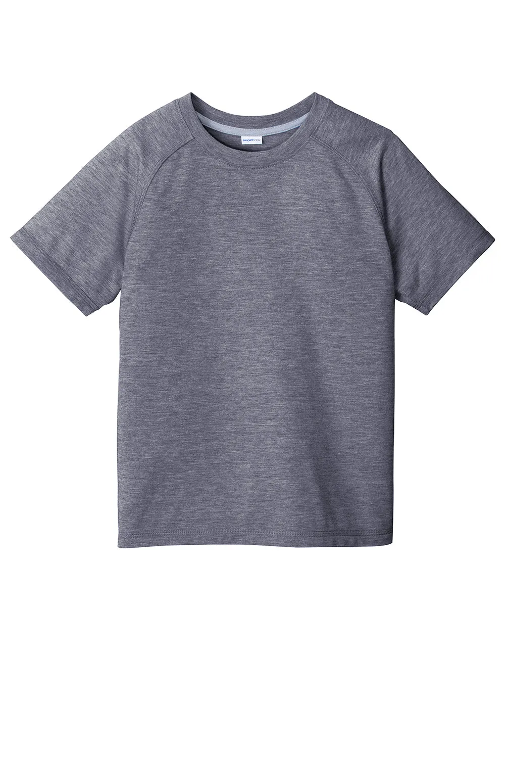 Sport-Tek Youth Moisture Wicking Short Sleeve Crewneck T-Shirt - Heather True Navy Blue