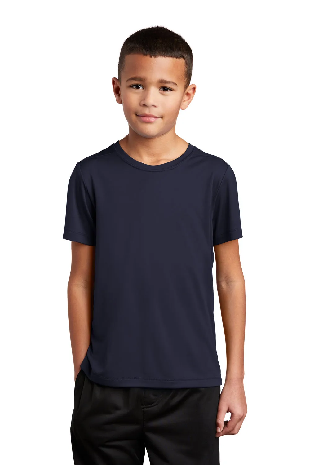 Sport-Tek Youth Moisture Wicking Short Sleeve Crewneck T-Shirt - True Navy Blue