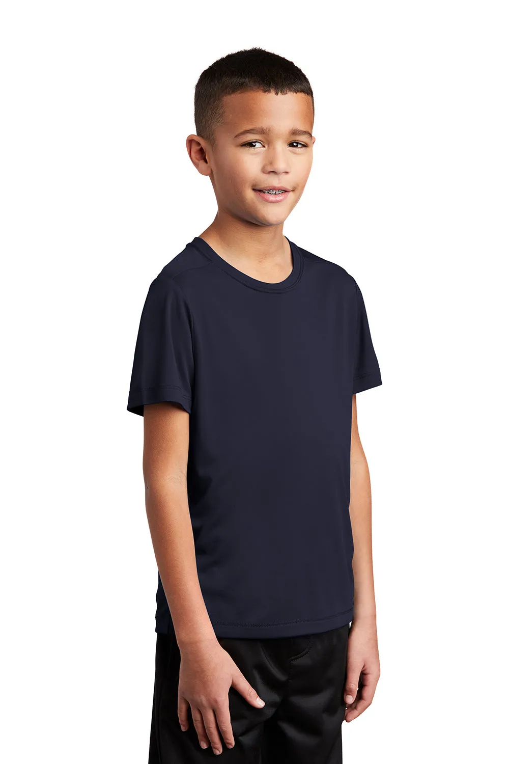 Sport-Tek Youth Moisture Wicking Short Sleeve Crewneck T-Shirt - True Navy Blue