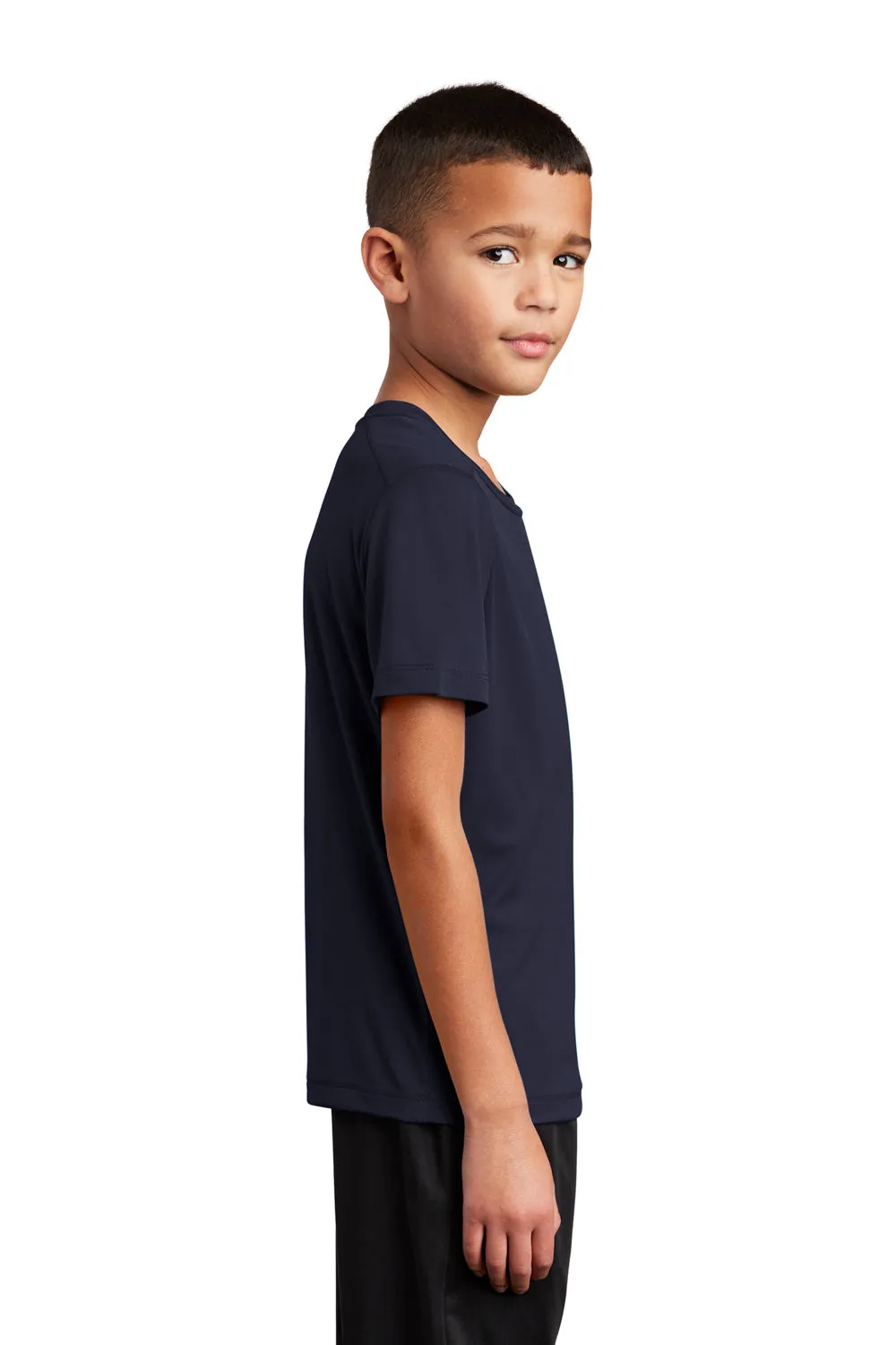 Sport-Tek Youth Moisture Wicking Short Sleeve Crewneck T-Shirt - True Navy Blue