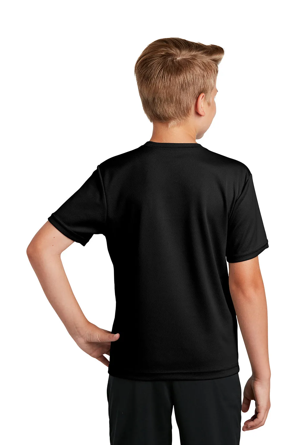 Sport-Tek Youth RacerMesh Moisture Wicking Short Sleeve Crewneck T-Shirt - Black
