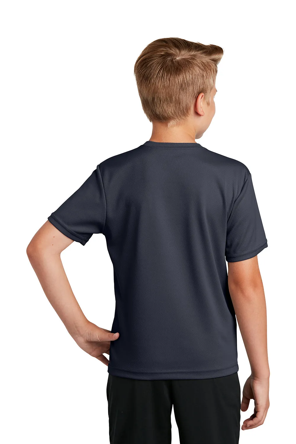 Sport-Tek Youth RacerMesh Moisture Wicking Short Sleeve Crewneck T-Shirt - Graphite Grey - Closeout