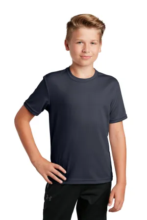 Sport-Tek Youth RacerMesh Moisture Wicking Short Sleeve Crewneck T-Shirt - Graphite Grey - Closeout