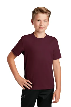 Sport-Tek Youth RacerMesh Moisture Wicking Short Sleeve Crewneck T-Shirt - Maroon - Closeout