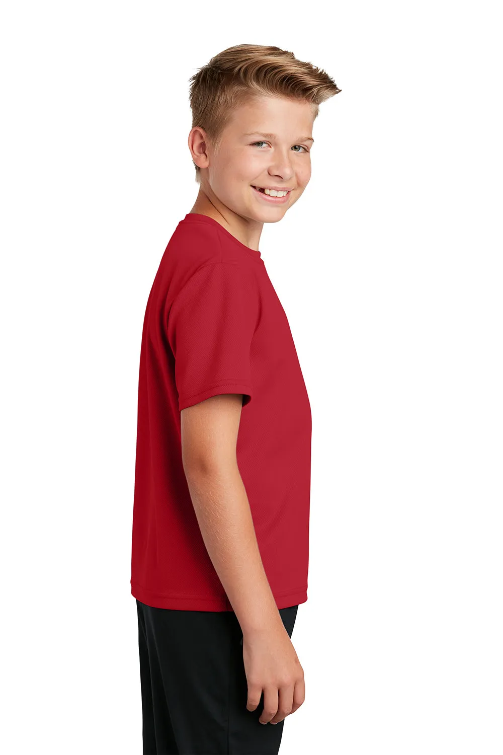 Sport-Tek Youth RacerMesh Moisture Wicking Short Sleeve Crewneck T-Shirt - True Red
