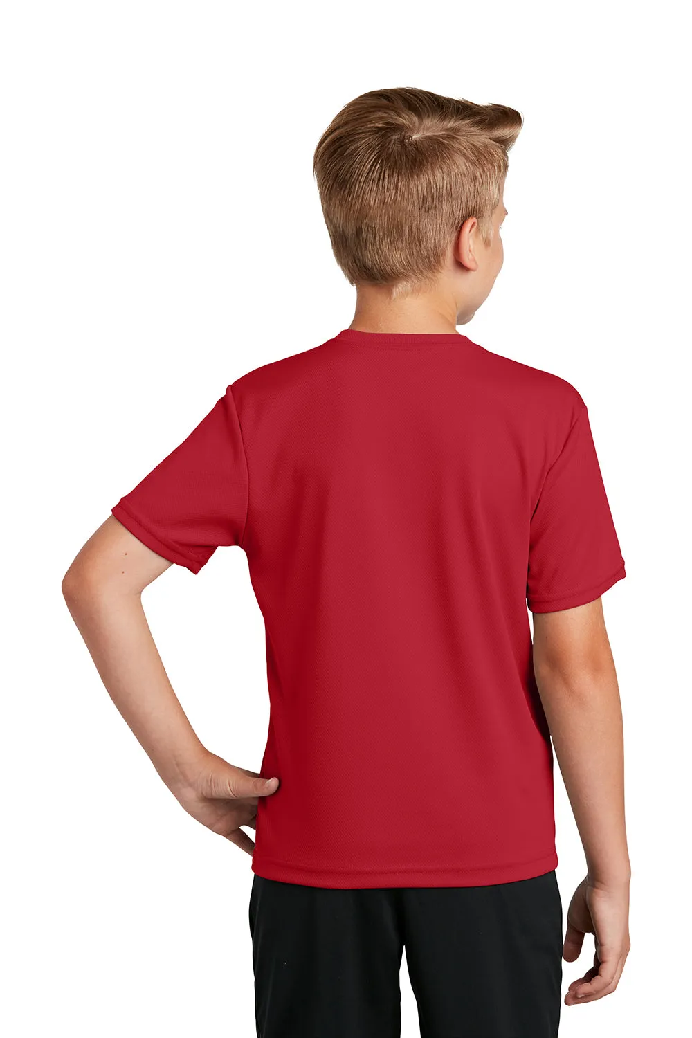 Sport-Tek Youth RacerMesh Moisture Wicking Short Sleeve Crewneck T-Shirt - True Red