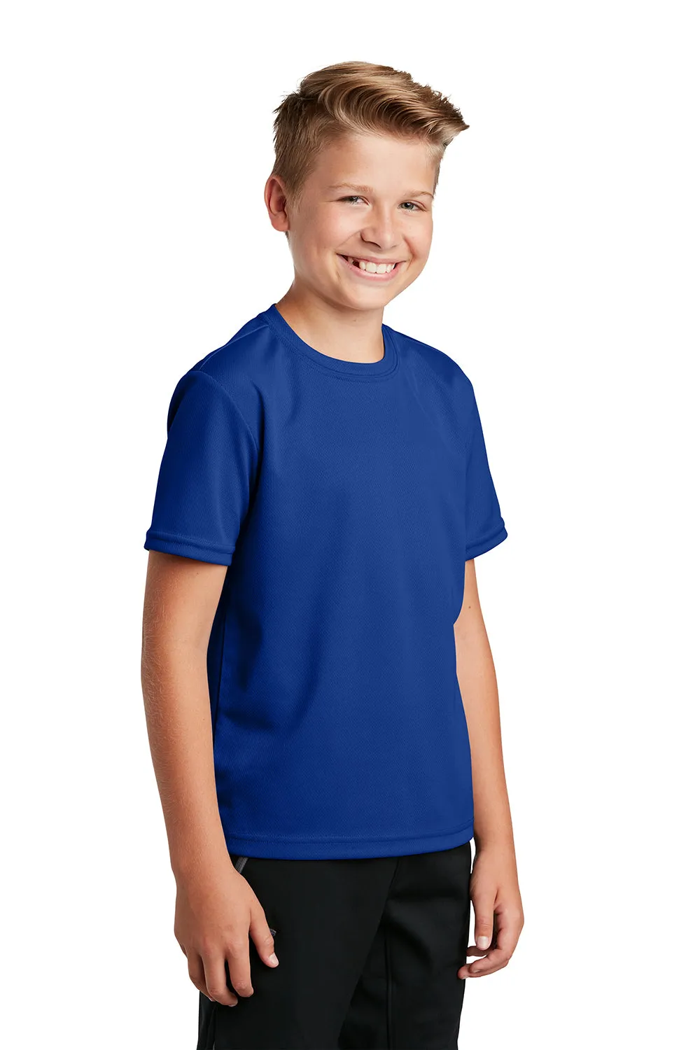 Sport-Tek Youth RacerMesh Moisture Wicking Short Sleeve Crewneck T-Shirt - True Royal Blue