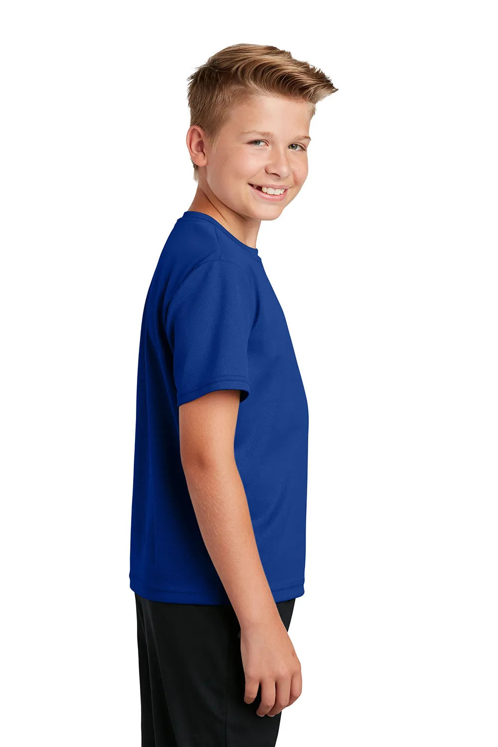 Sport-Tek Youth RacerMesh Moisture Wicking Short Sleeve Crewneck T-Shirt - True Royal Blue