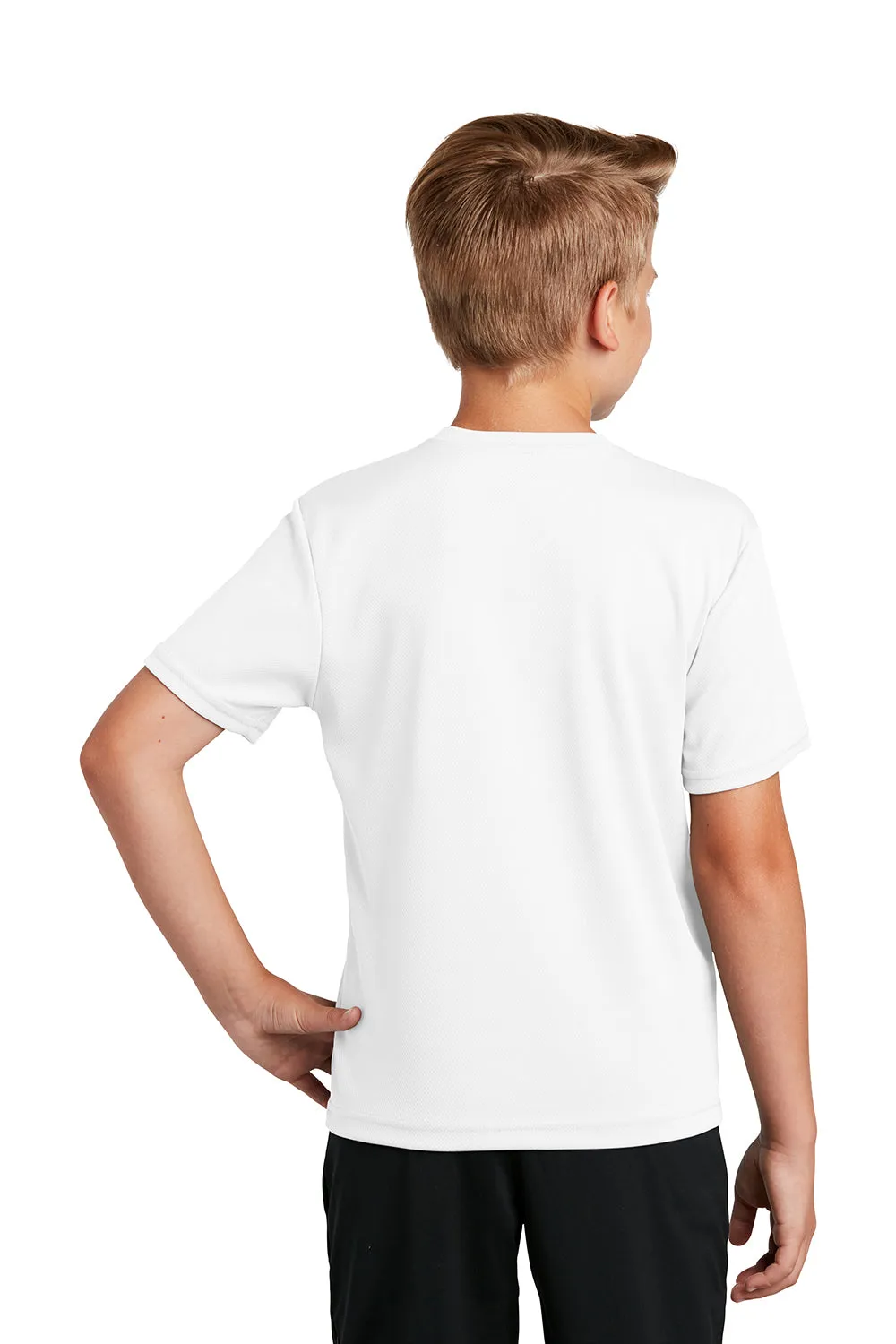 Sport-Tek Youth RacerMesh Moisture Wicking Short Sleeve Crewneck T-Shirt - White