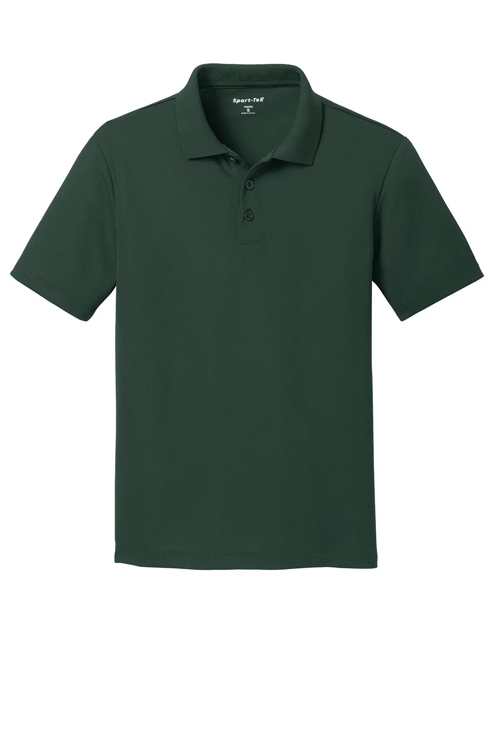 Sport-Tek Youth RacerMesh Moisture Wicking Short Sleeve Polo Shirt - Dark Forest Green