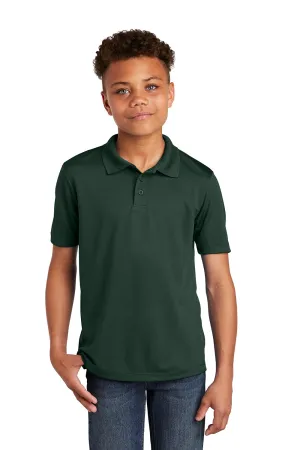 Sport-Tek Youth RacerMesh Moisture Wicking Short Sleeve Polo Shirt - Dark Forest Green