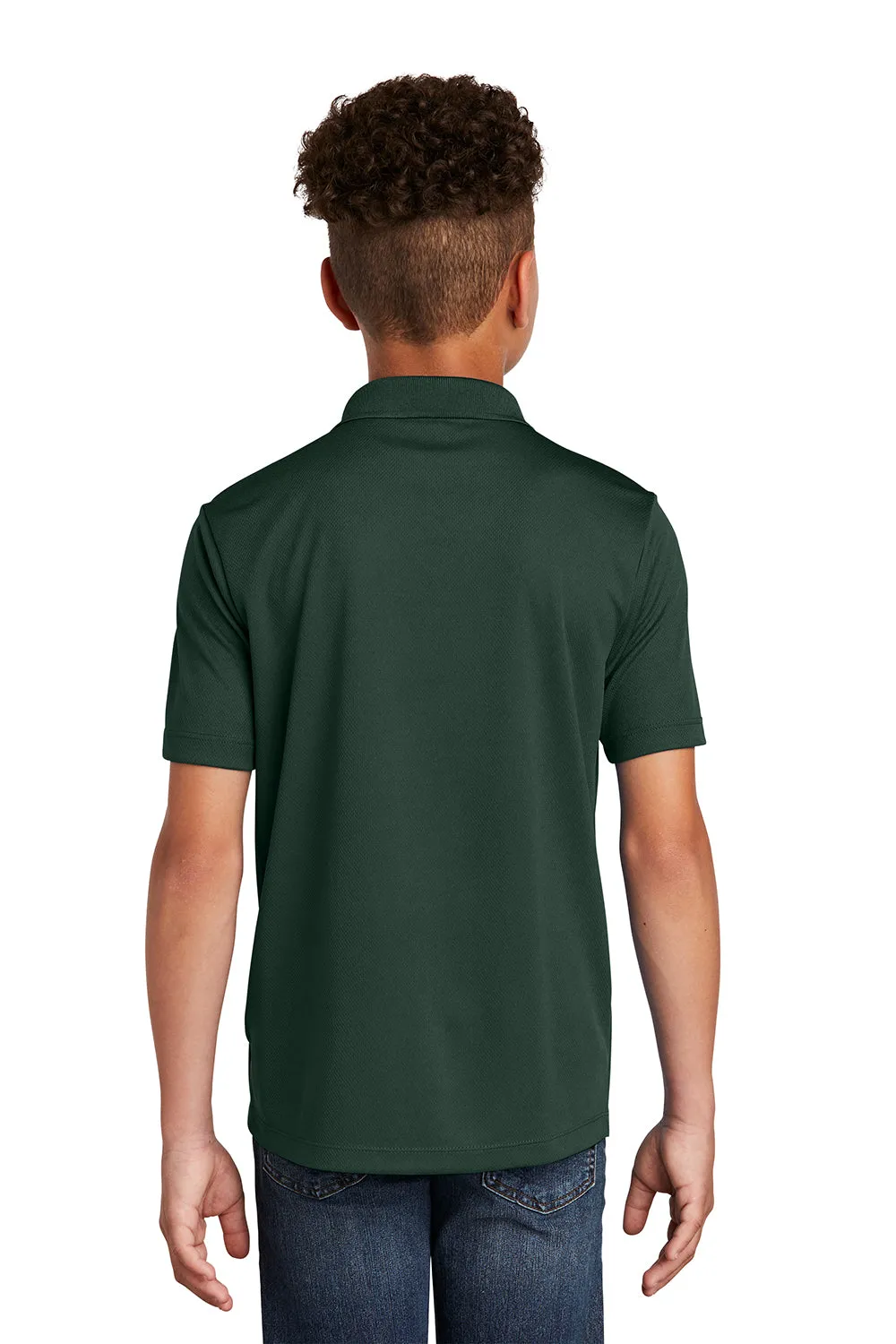 Sport-Tek Youth RacerMesh Moisture Wicking Short Sleeve Polo Shirt - Dark Forest Green