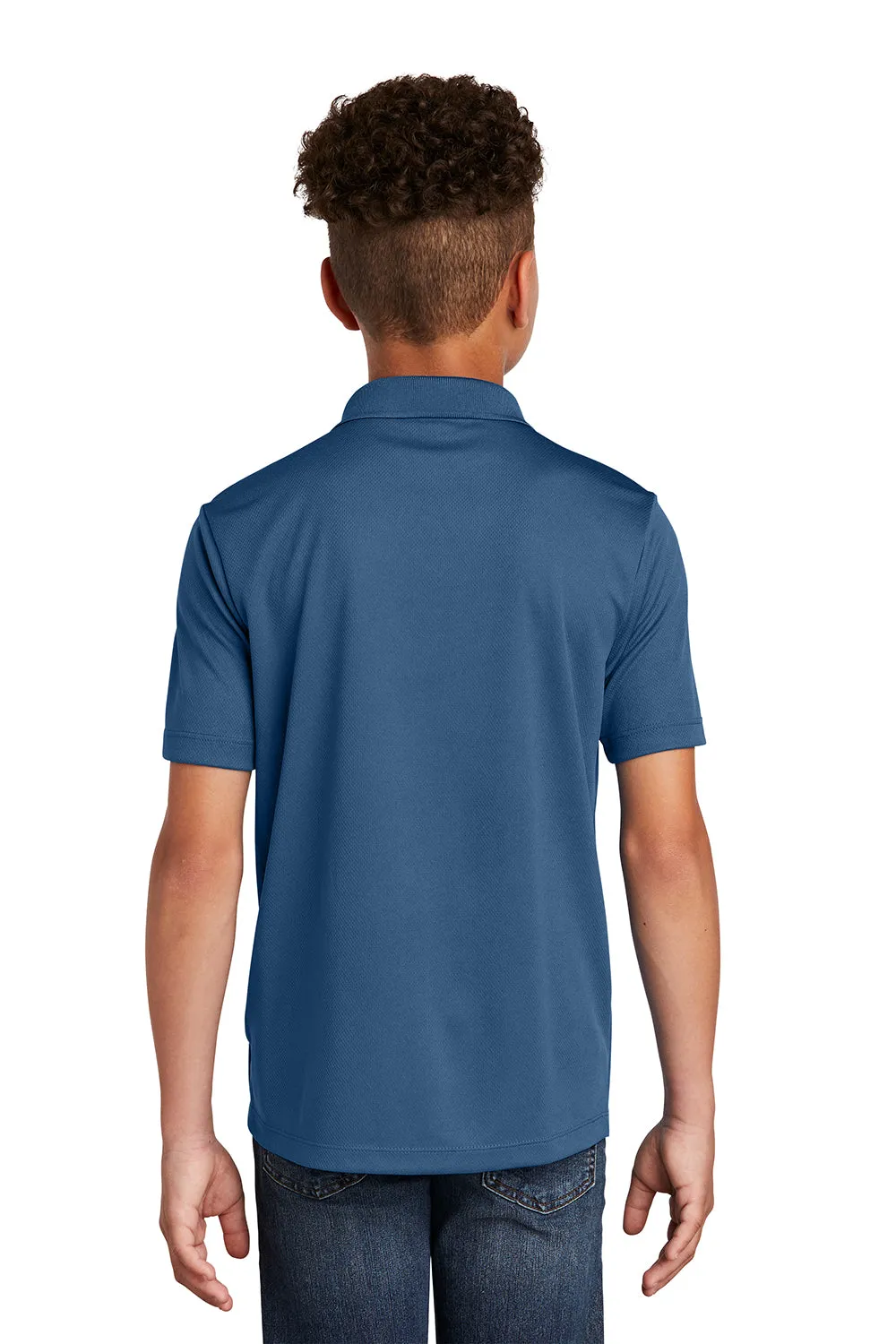 Sport-Tek Youth RacerMesh Moisture Wicking Short Sleeve Polo Shirt - Dawn Blue