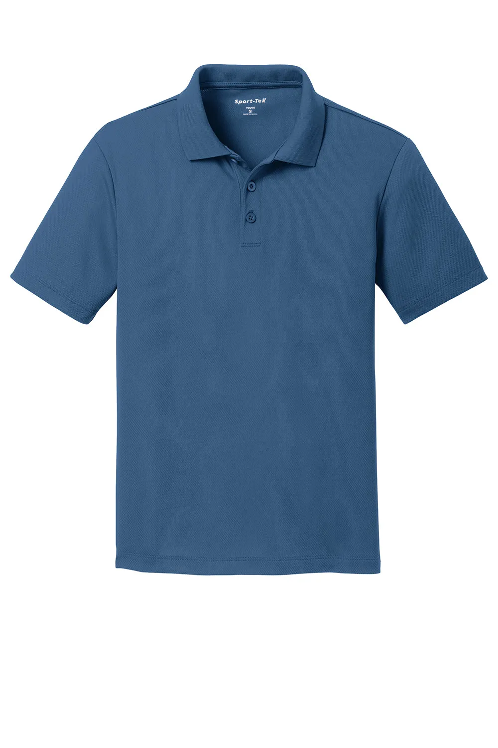 Sport-Tek Youth RacerMesh Moisture Wicking Short Sleeve Polo Shirt - Dawn Blue