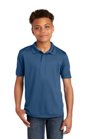 Sport-Tek Youth RacerMesh Moisture Wicking Short Sleeve Polo Shirt - Dawn Blue