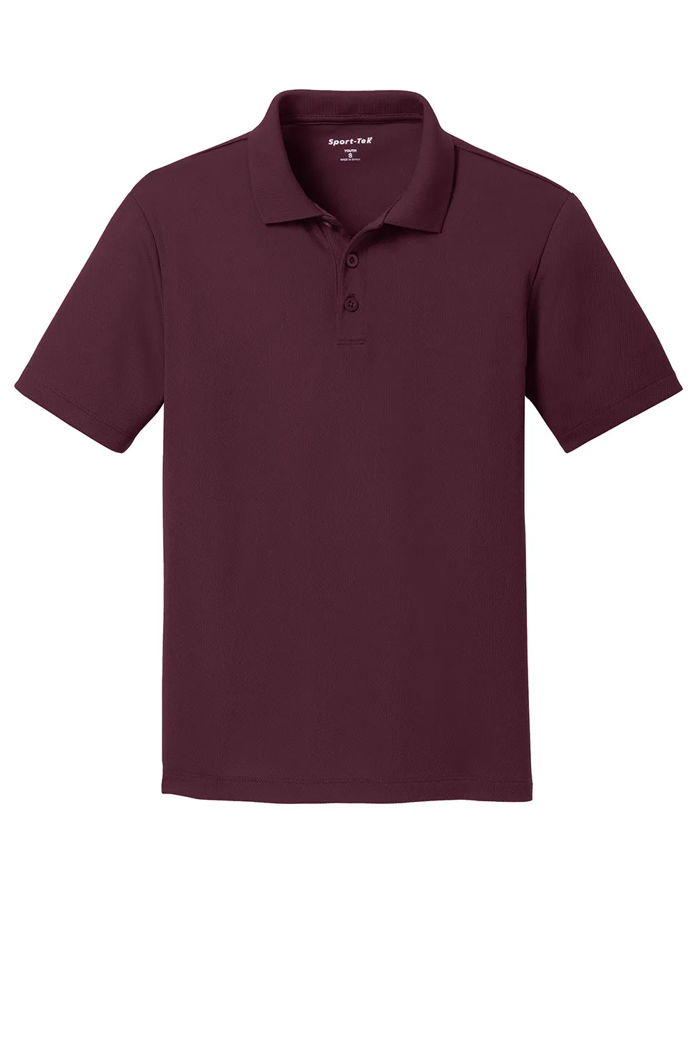 Sport-Tek Youth RacerMesh Moisture Wicking Short Sleeve Polo Shirt - Maroon