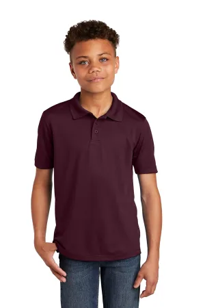 Sport-Tek Youth RacerMesh Moisture Wicking Short Sleeve Polo Shirt - Maroon