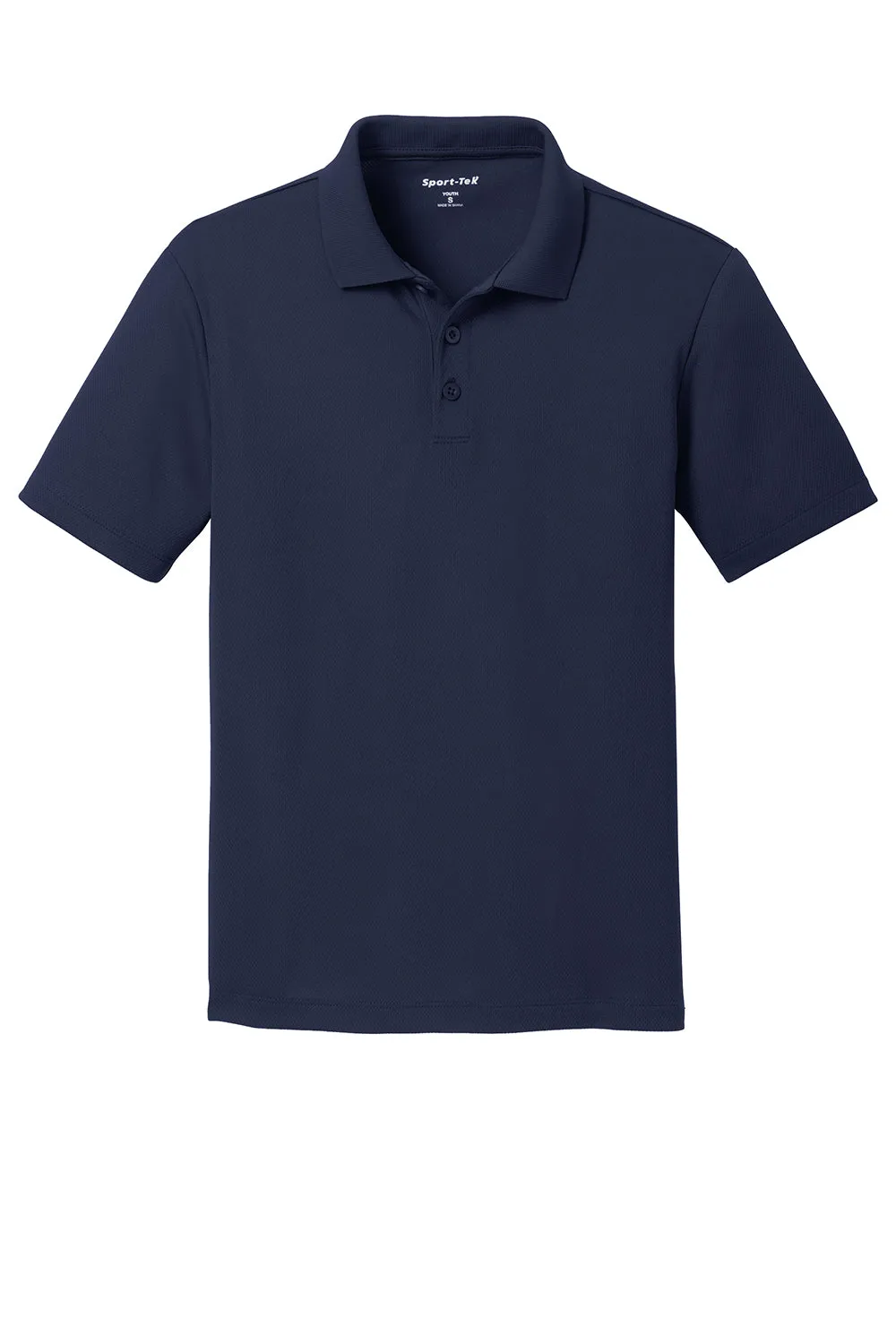 Sport-Tek Youth RacerMesh Moisture Wicking Short Sleeve Polo Shirt - True Navy Blue
