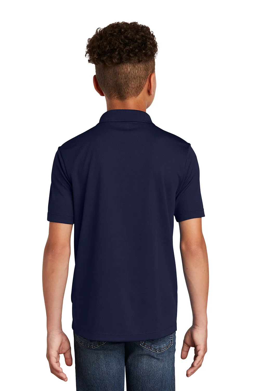 Sport-Tek Youth RacerMesh Moisture Wicking Short Sleeve Polo Shirt - True Navy Blue