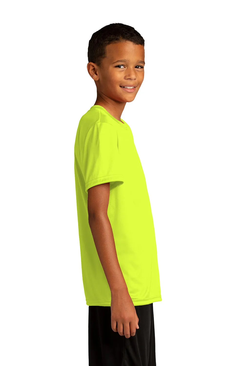 Sport-Tek Youth Re-Compete Moisture Wicking Short Sleeve Crewneck T-Shirt - Neon Yellow
