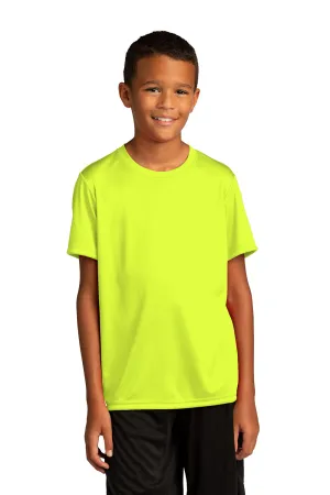 Sport-Tek Youth Re-Compete Moisture Wicking Short Sleeve Crewneck T-Shirt - Neon Yellow