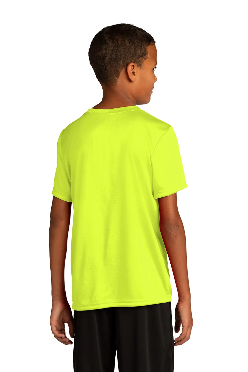 Sport-Tek Youth Re-Compete Moisture Wicking Short Sleeve Crewneck T-Shirt - Neon Yellow